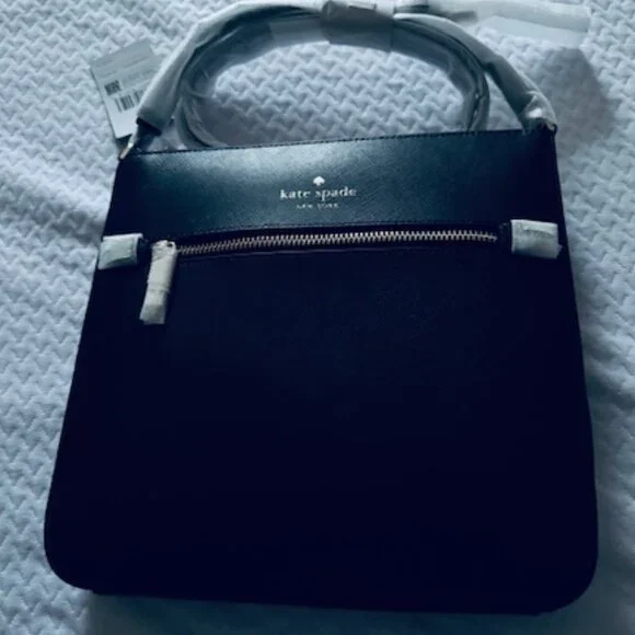 👜 Kate Spade Sadie Large Crossbody • Black Saffiano Leather • NWT • Classic! - Picture 2 of 9